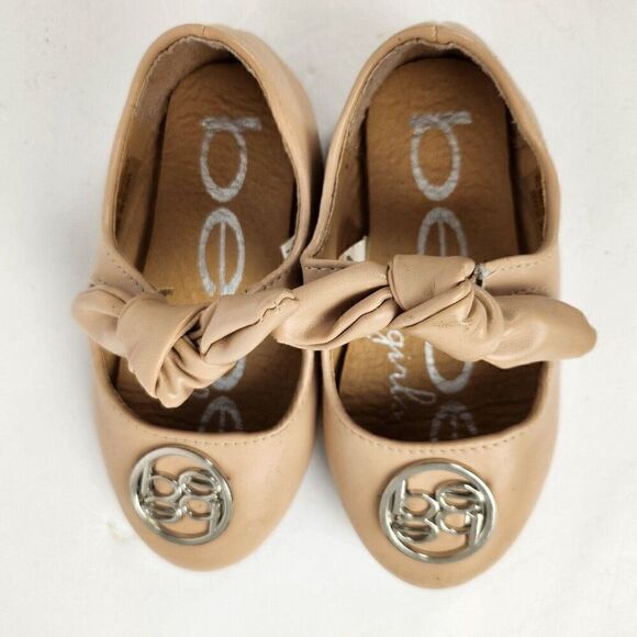 Bebe Girls Pink Ballet Flats Logo Shoes Slip On Infant Toddler Girls size 6 - Picture 1 of 8